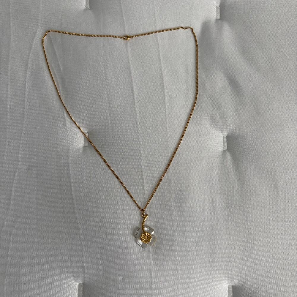 Swarovski Gold Tone Chain With Flower Pendant, cute, fashion, everyday, chic